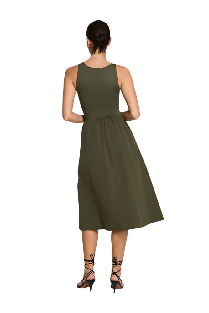 Jersey Scoop Neck Tank Midi Dress – Back – Ella Where She Shops