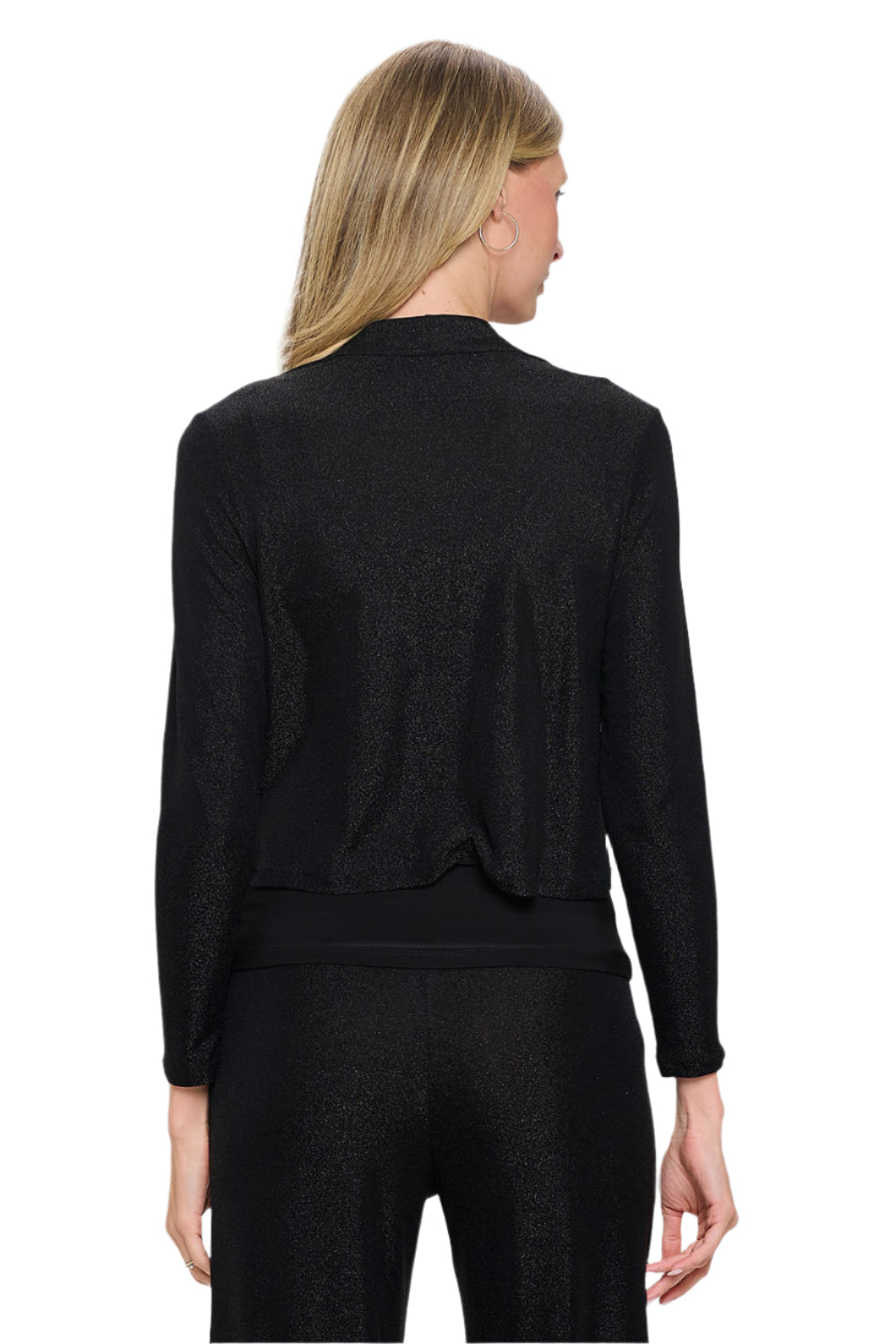 Last Tango Open Front Jacket - Black Glitter Back - Ella Where She Shops