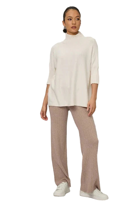 Leisure Rib Knit Pant - Front - Ella Where She Shops