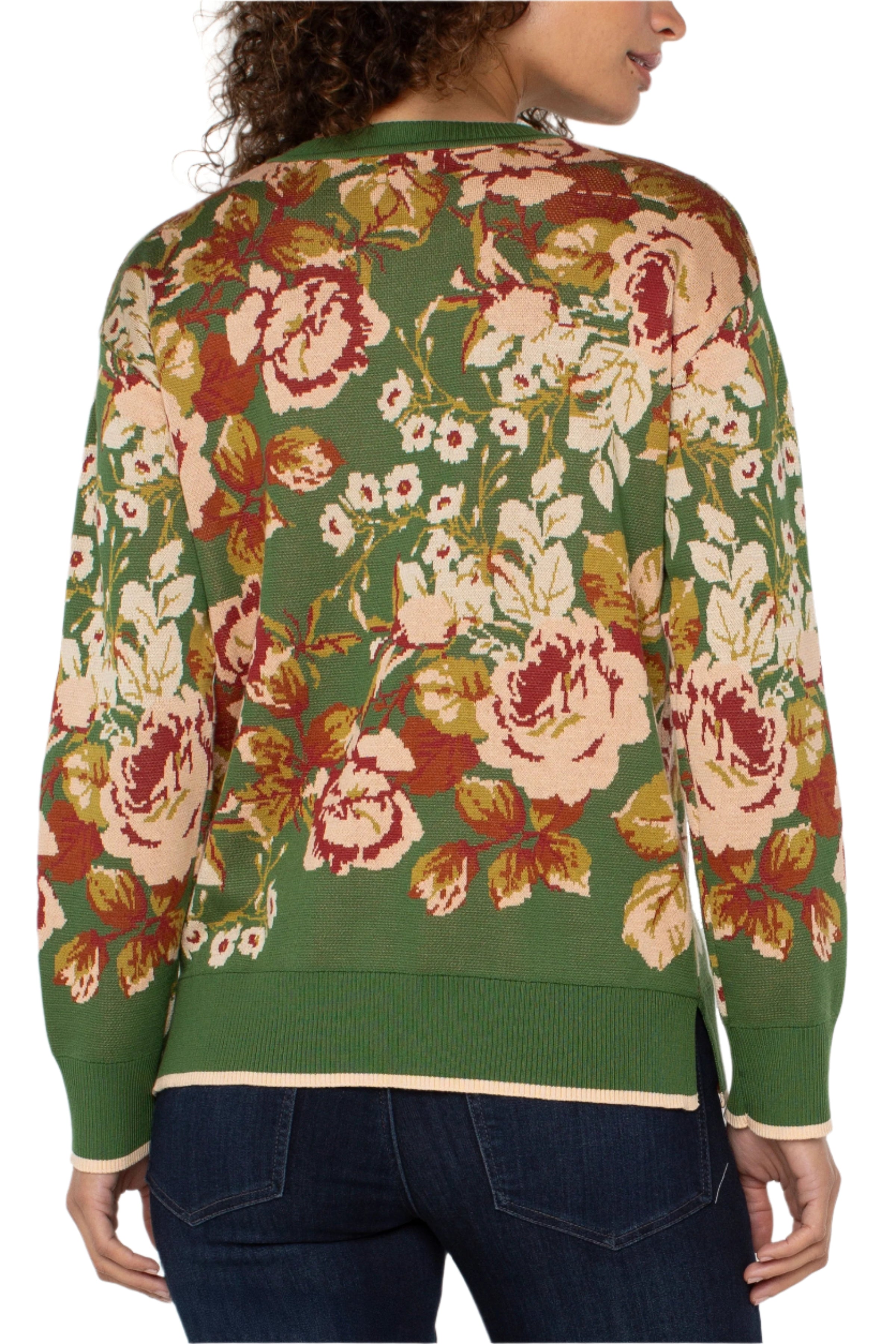 Long Sleeve Crew Neck Sweater – Back – Ella Where She Shops