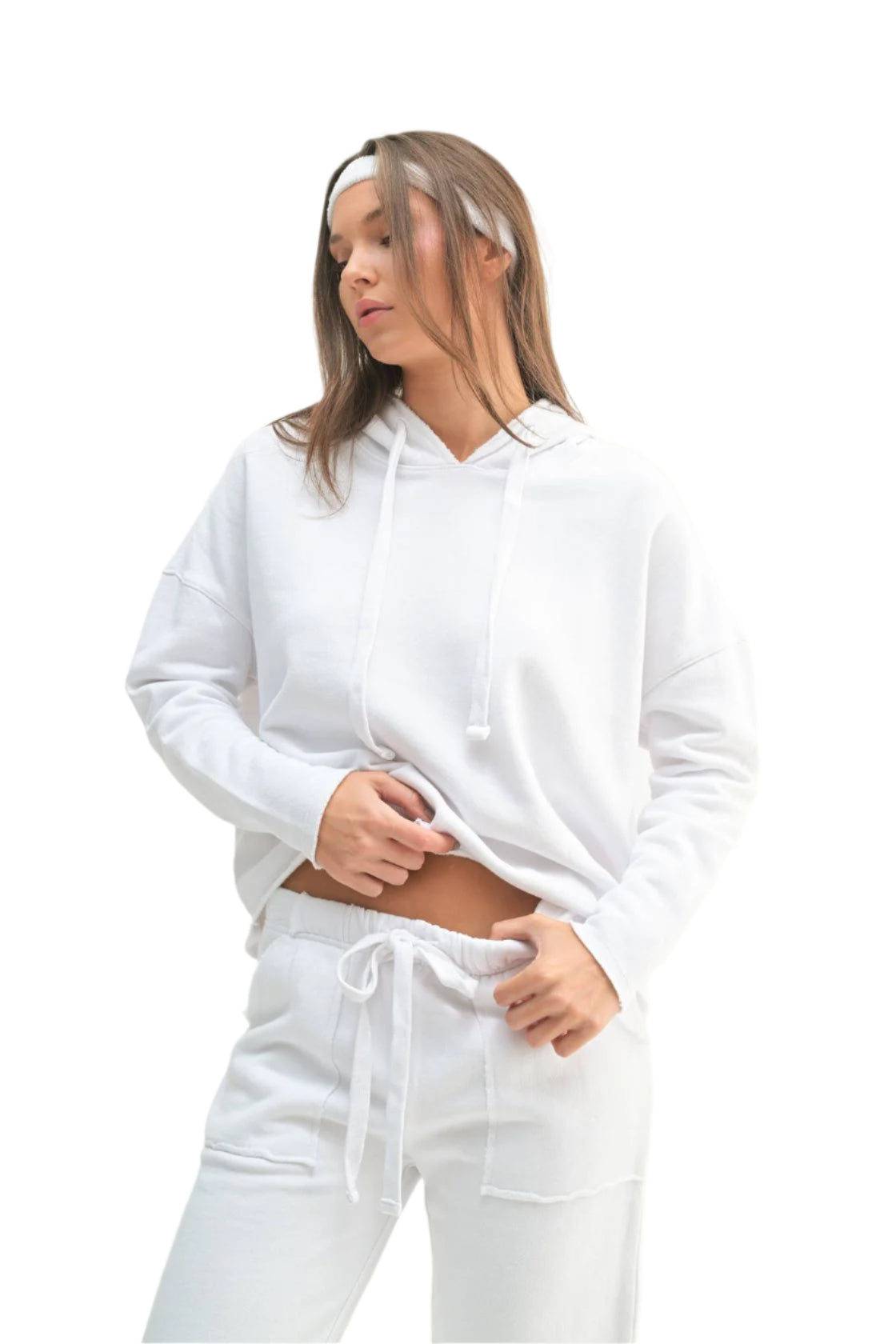 Malibu Everyday Hoodie – White Front – Ella Where She Shops
