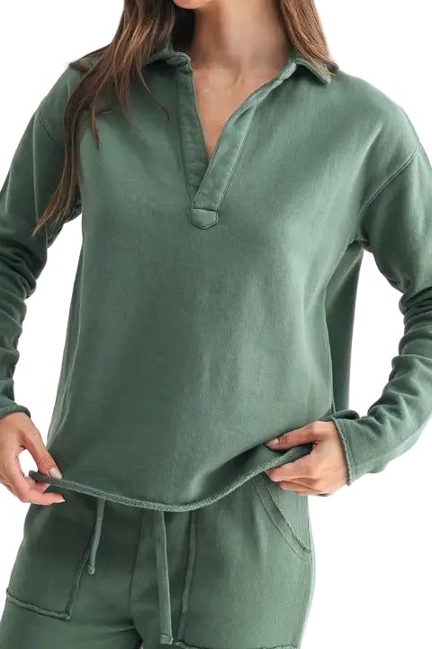 Malibu_Vintage_Henley_Top_Silky_pine_Front_Ella_Where_She_Shops