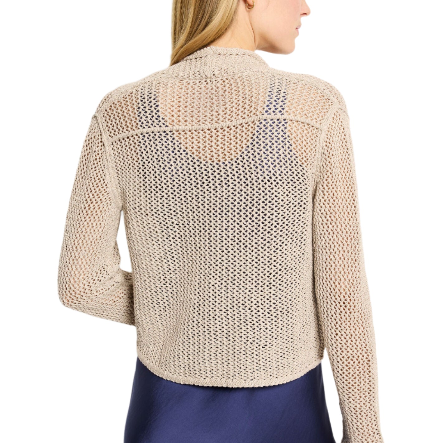 Mesh Cocoon Cardigan - Chamois Back - Ella Where She Shops