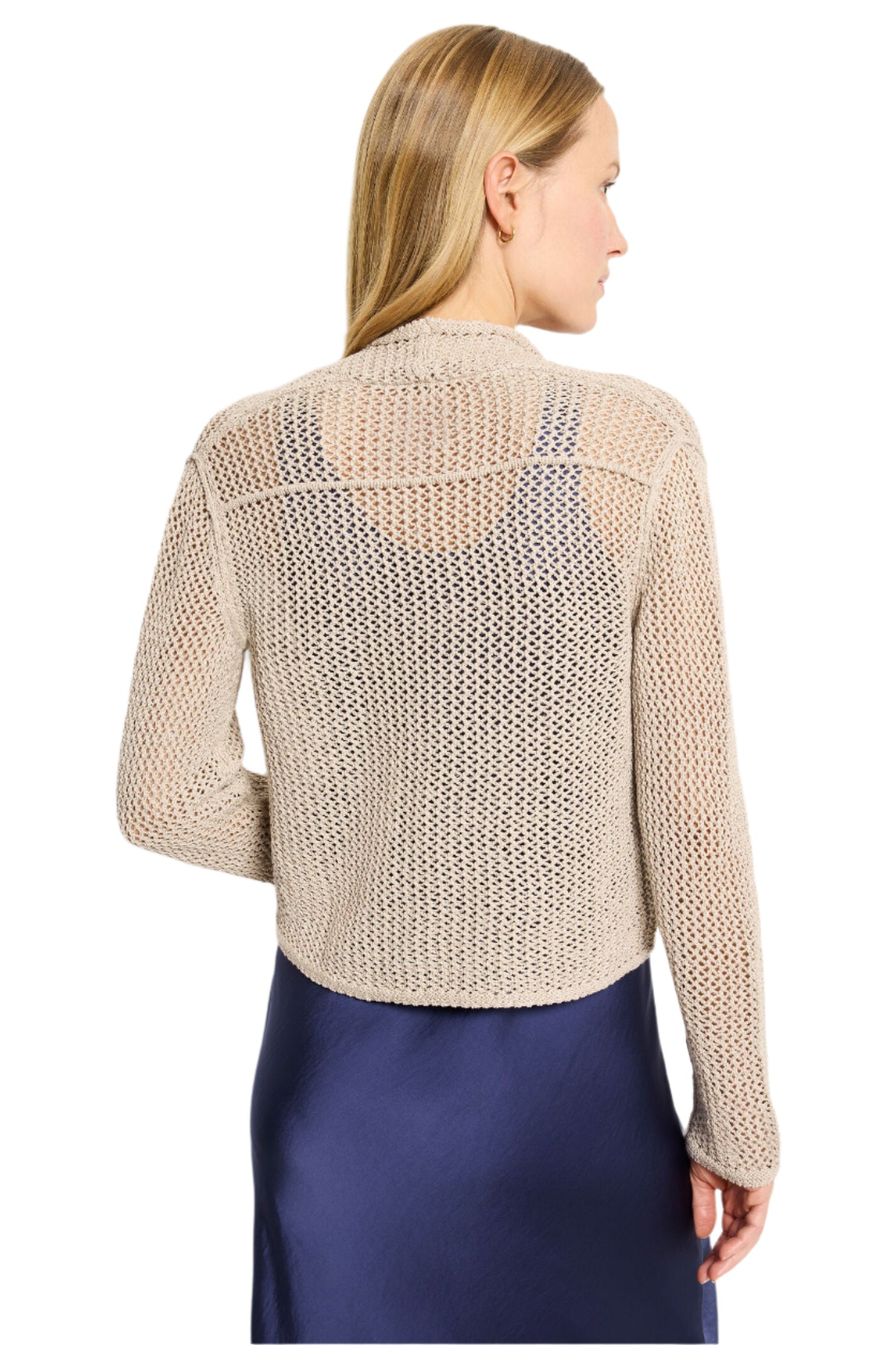 Mesh Cocoon Cardigan - Chamois Back - Ella Where She Shops