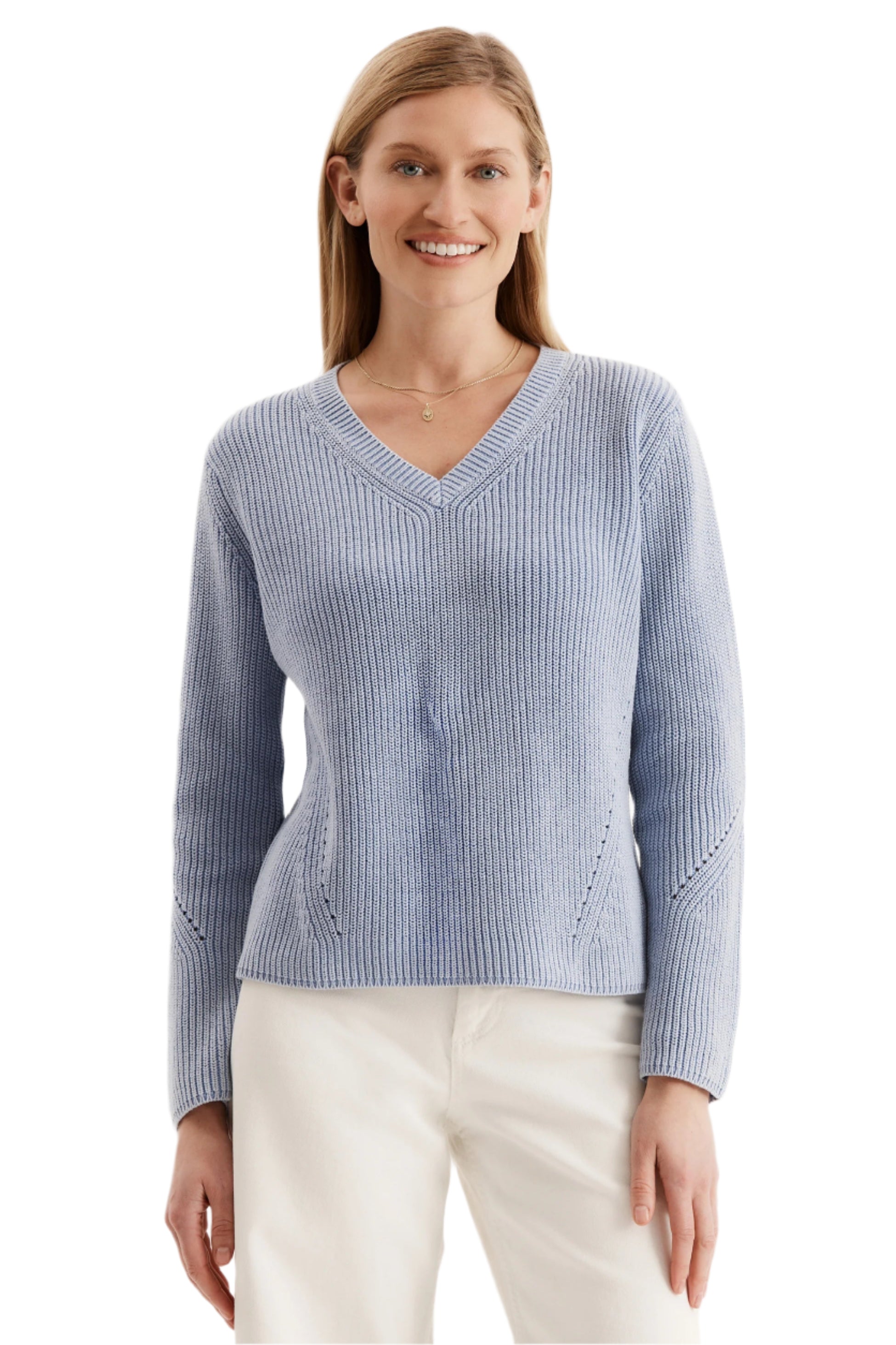 Mineral Wash V Neck Sweater – Baby Lavender – Ella Where She Shops