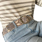 Monochromatic Embroidered Wool Belt, Cream EllaWhereSheShops