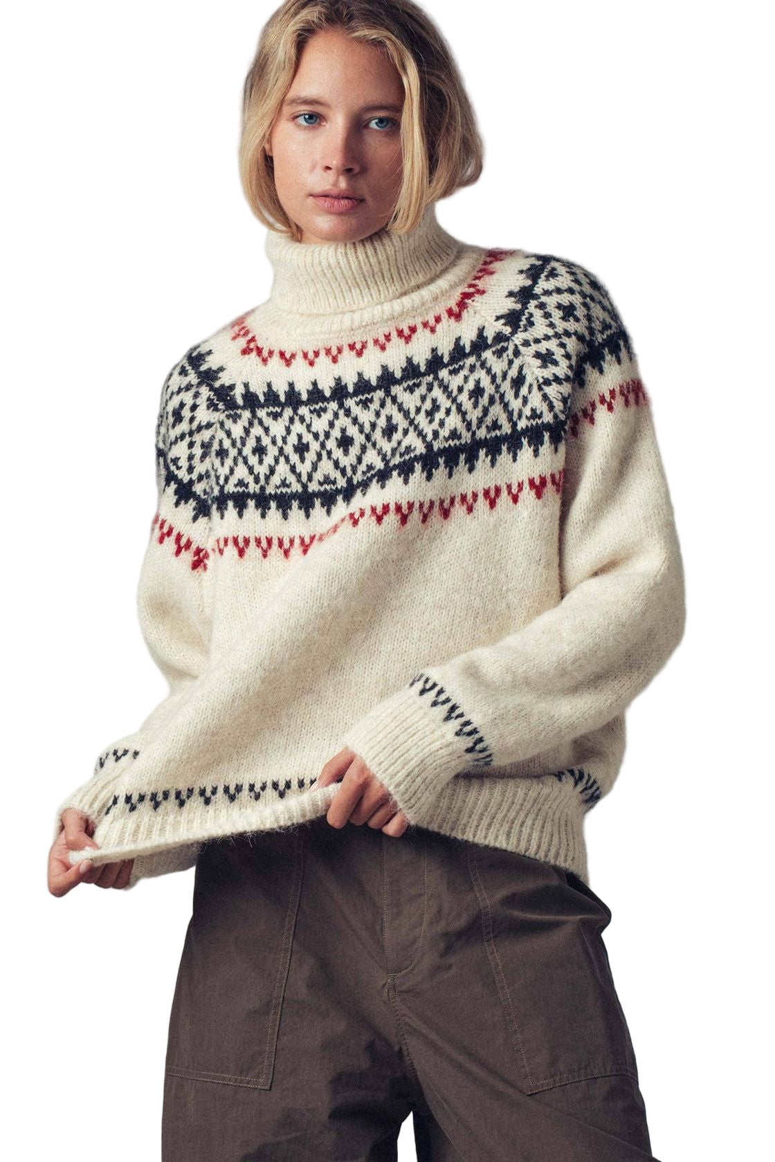 Nordic Fair Isle Sweater - Front - Ella Where She Shops