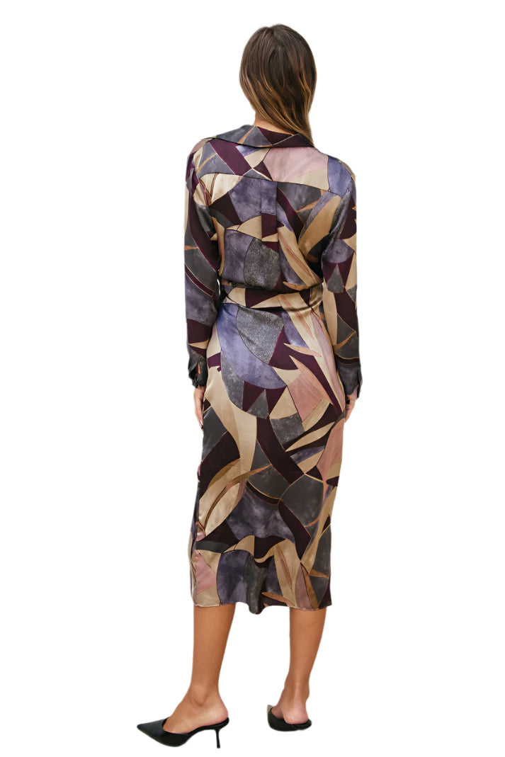 Notable Sensation Midi Shirt Wrap Dress – Back – Ella Where She Shops