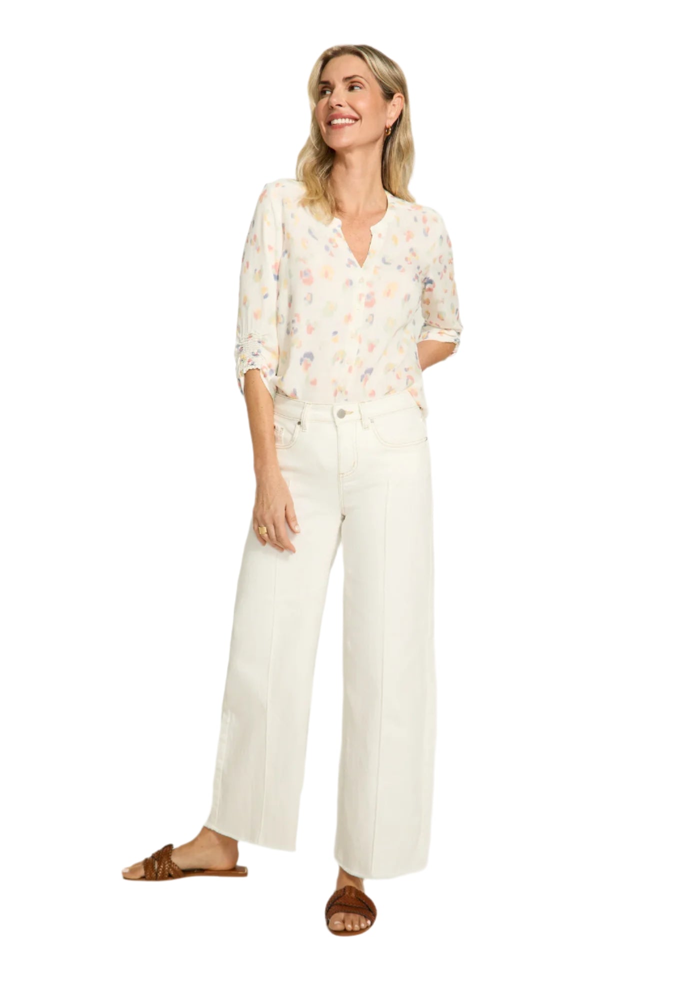 Olivia Wide Ankle Denim, Ivory Ella where she shops