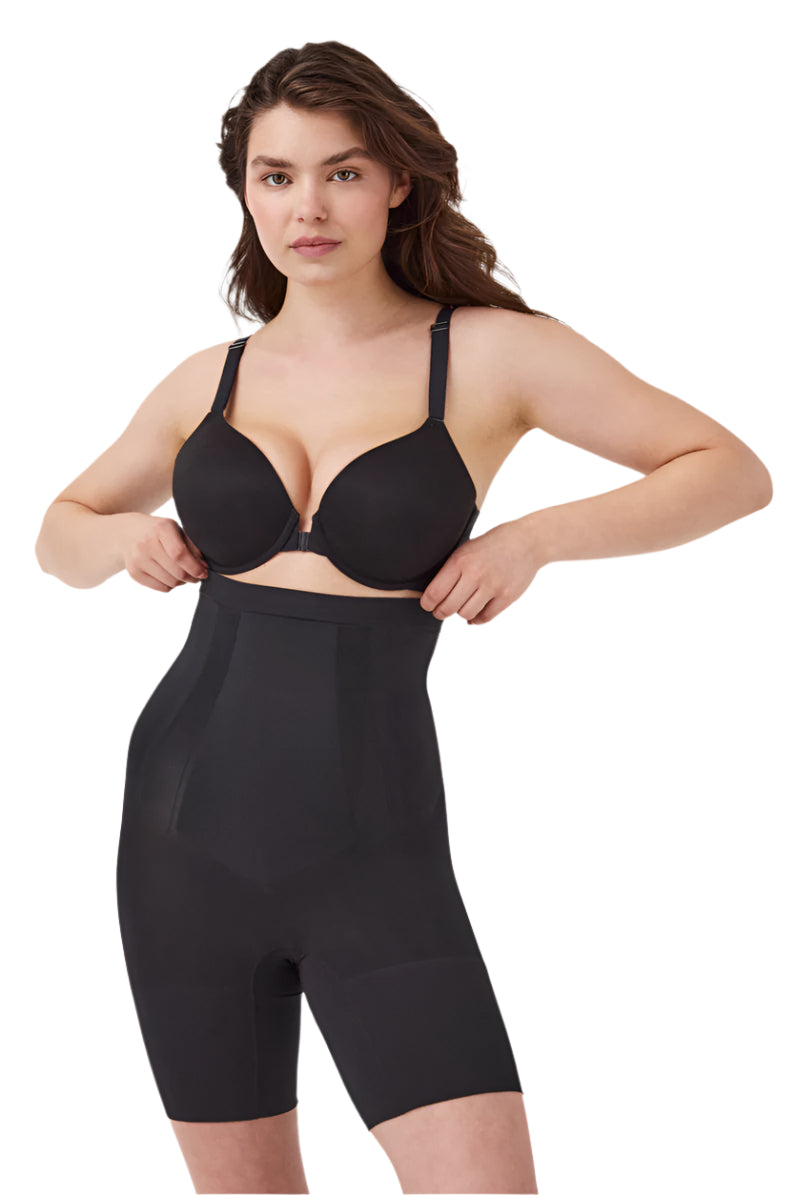 OnCore High-Waisted Mid-Thigh Short - Black Front - Ella Where She Shops