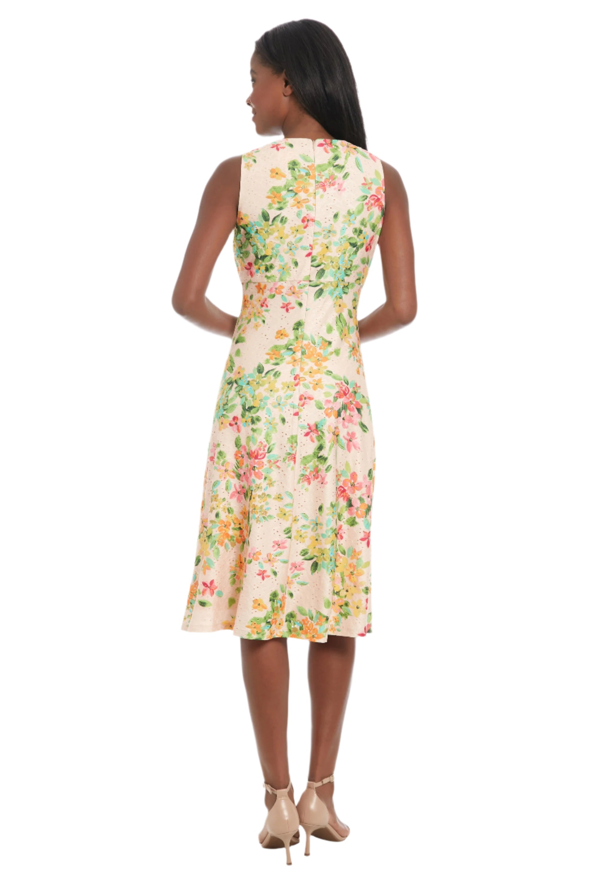 Peach Fuzz Coral Dress – Back – Ella Where She Shops