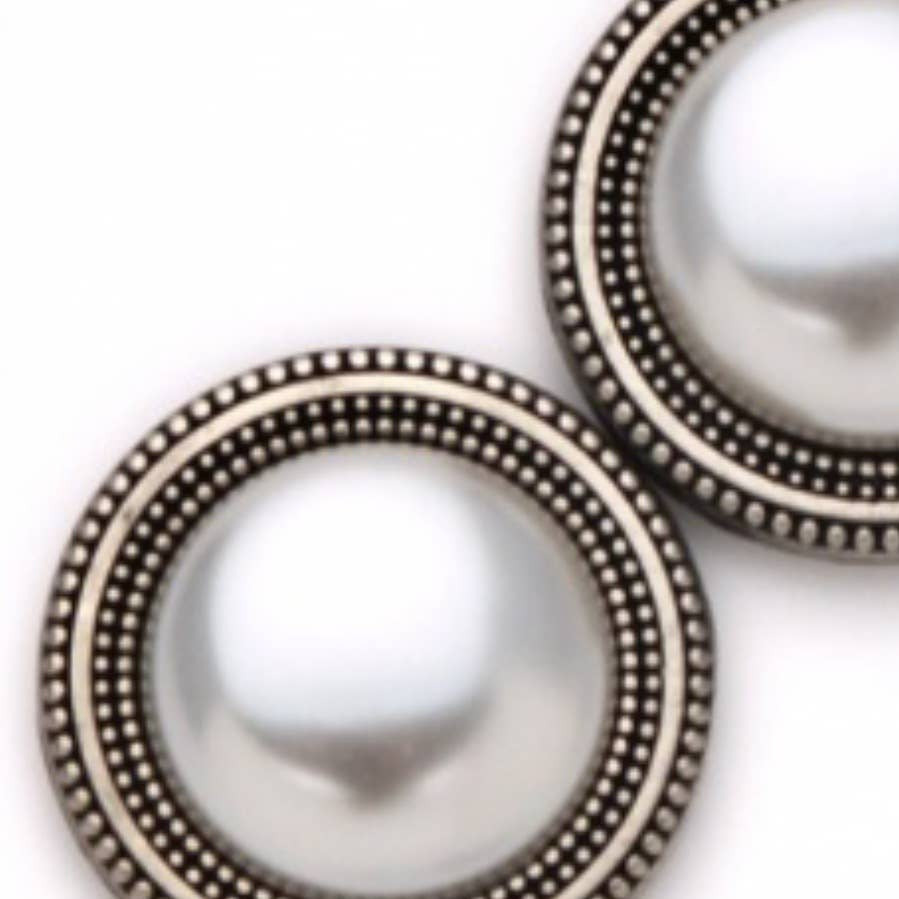 Pearl Low Dome White Magnet Button Pin Set - Ella Where She Shops