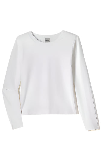 Perfect Knit Long Sleeve – White Front – Ella Where She Shops
