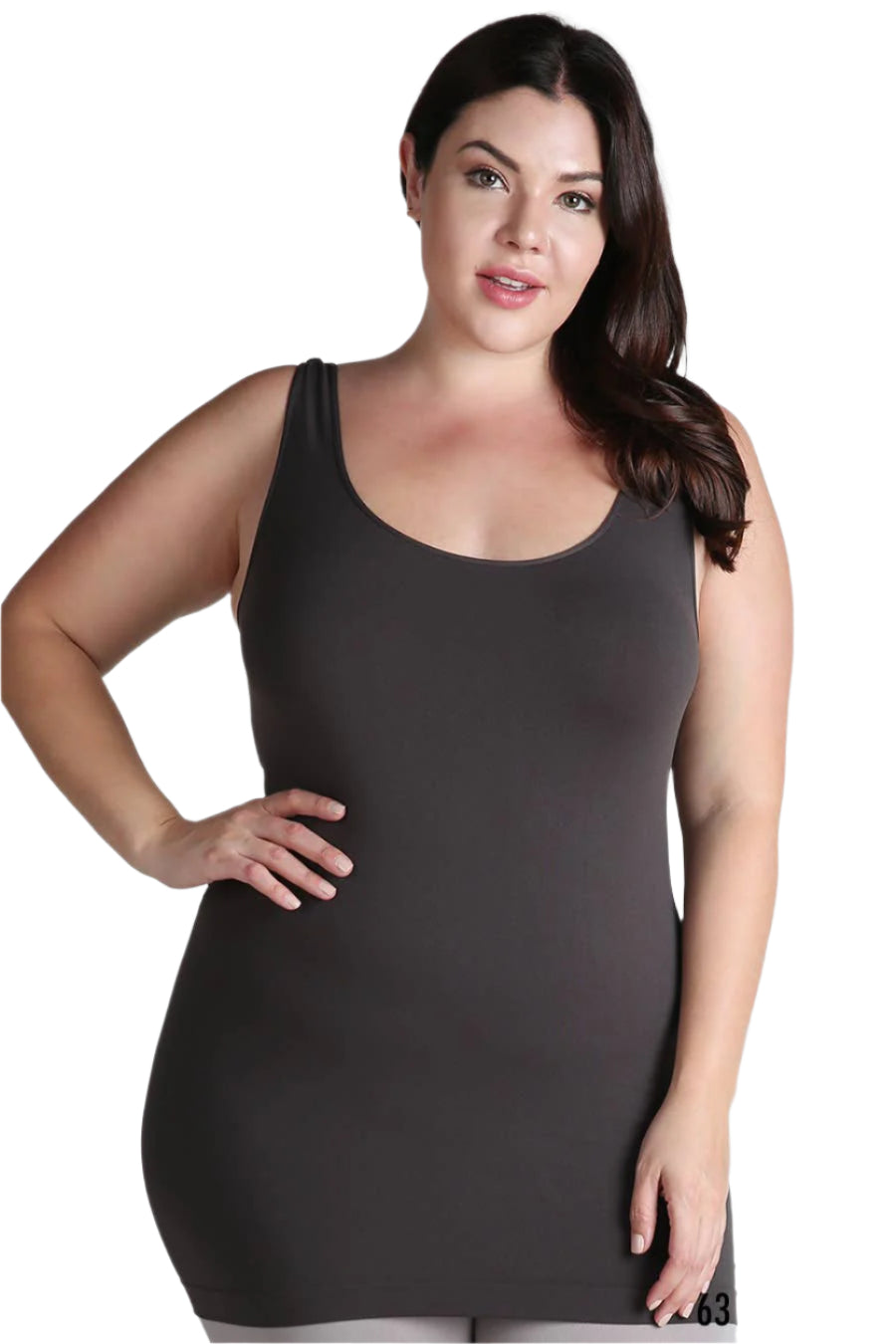 Plus Size Tank Top Jersey – Charcoal – Ella Where She Shops