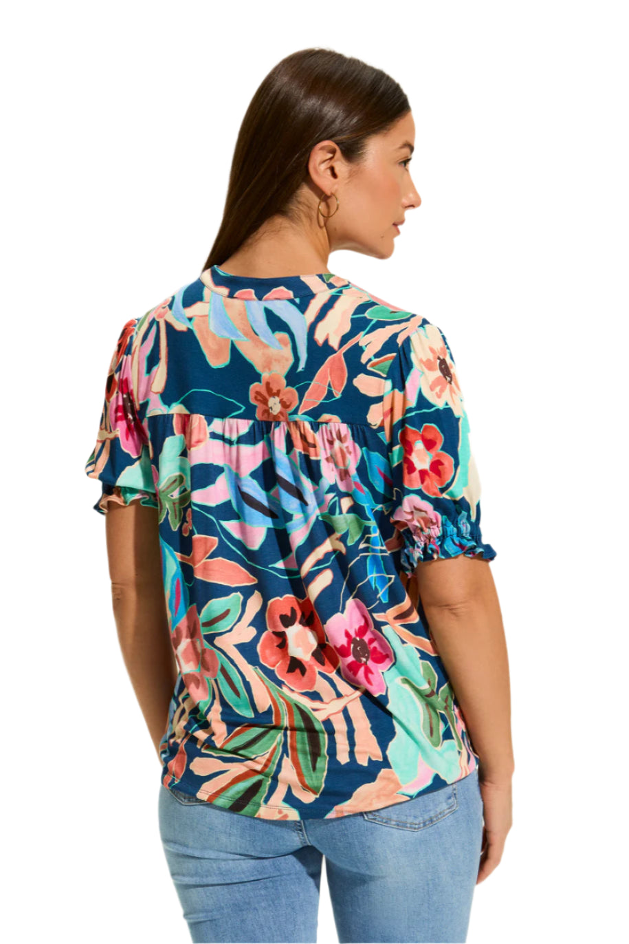 Pop Camo Floral Top – Back – Ella Where She Shops