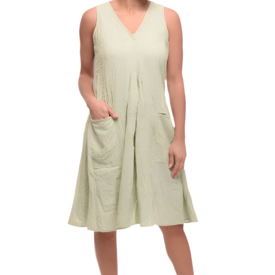 Poppie Dress – Green Houndstooth Front – Ella Where She Shops