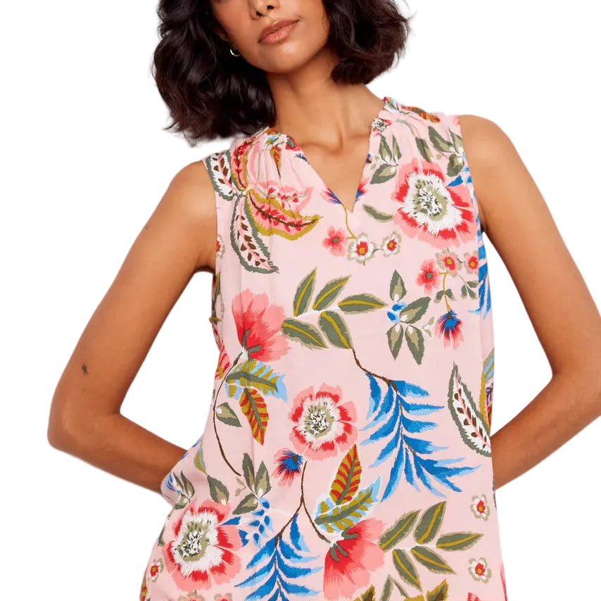 Printed_Sleeveless_Blouse_With_Ruffle_ella_where_she_shops