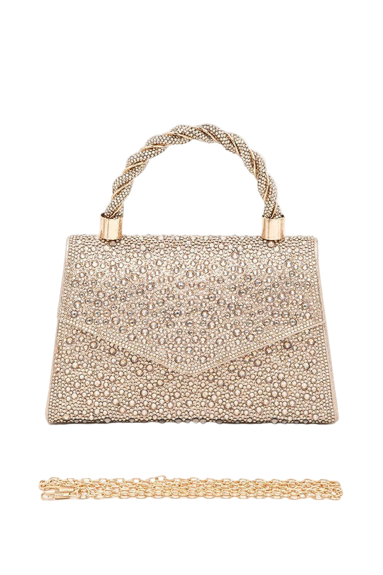 Rhinestone Top Handle Clutch