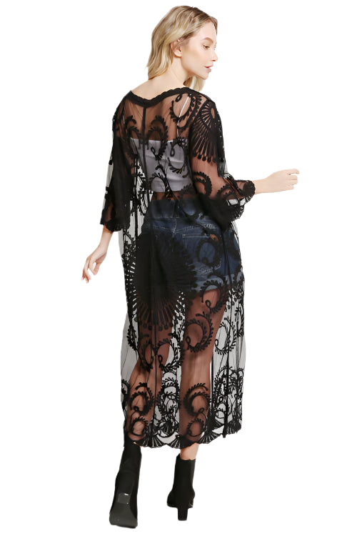 Roxanne Tie Knot Lace Cover Up – Back – Ella Where She Shops