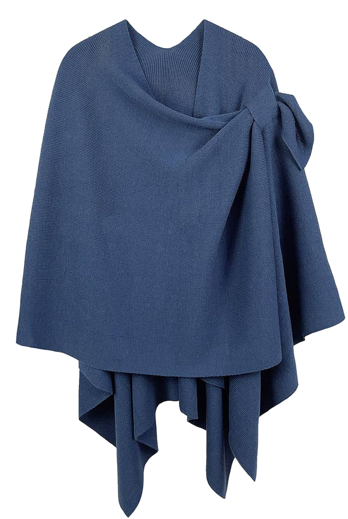 Ruana With Shoulder Strap blue ella where she shops