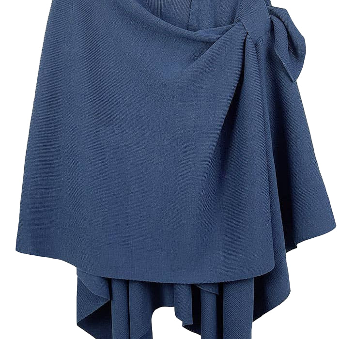 Ruana With Shoulder Strap blue ella where she shops