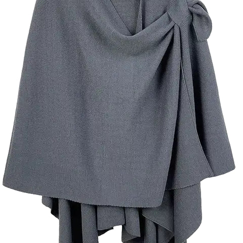 Ruana With Shoulder Strap charcoal ella where she shops