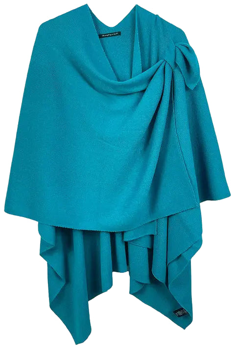 Ruana With Shoulder Strap teal ella where she shops