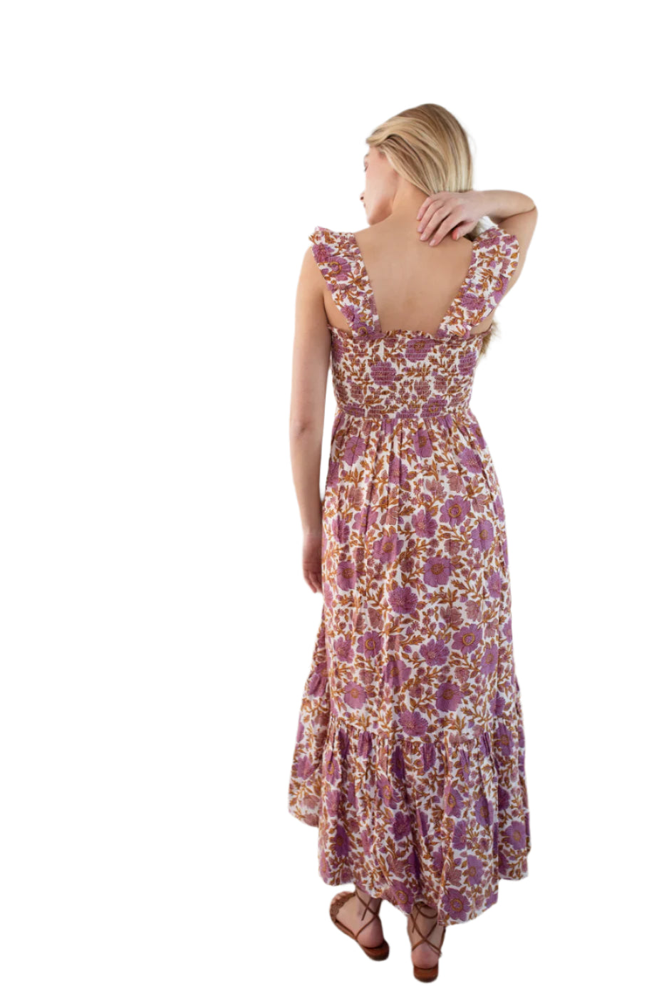 Sasco Dress – Lilac Orsay Floral – Back of Dress – Ella Where She Shops