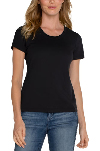Scoop Neck Short Sleeve Tee – Front – Ella Where She Shops