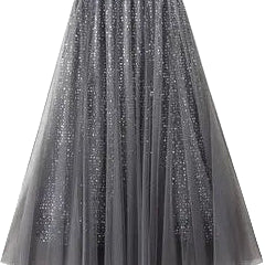 Sequin Tulle skirt with flowing drape gray ella where she shops