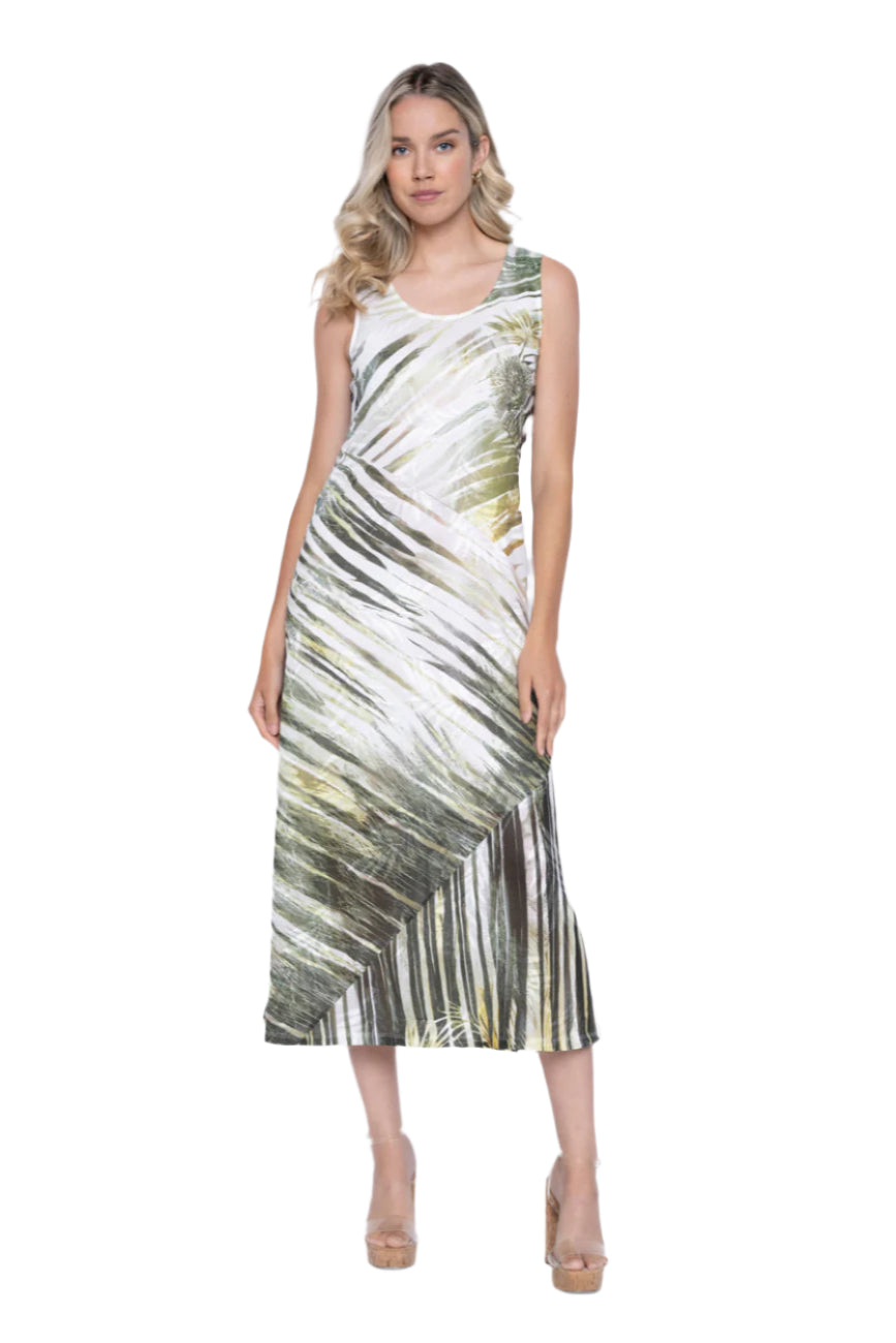 Sleeveless Printed Dress – Front – Ella Where She Shops