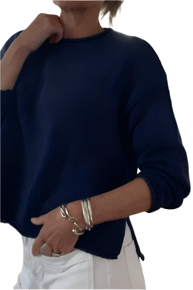 Solid Rollneck – Navy Front – Ella Where She Shops