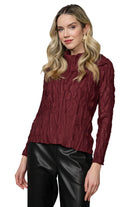 Split Collar Pleated Top – Front – Ella Where She Shops
