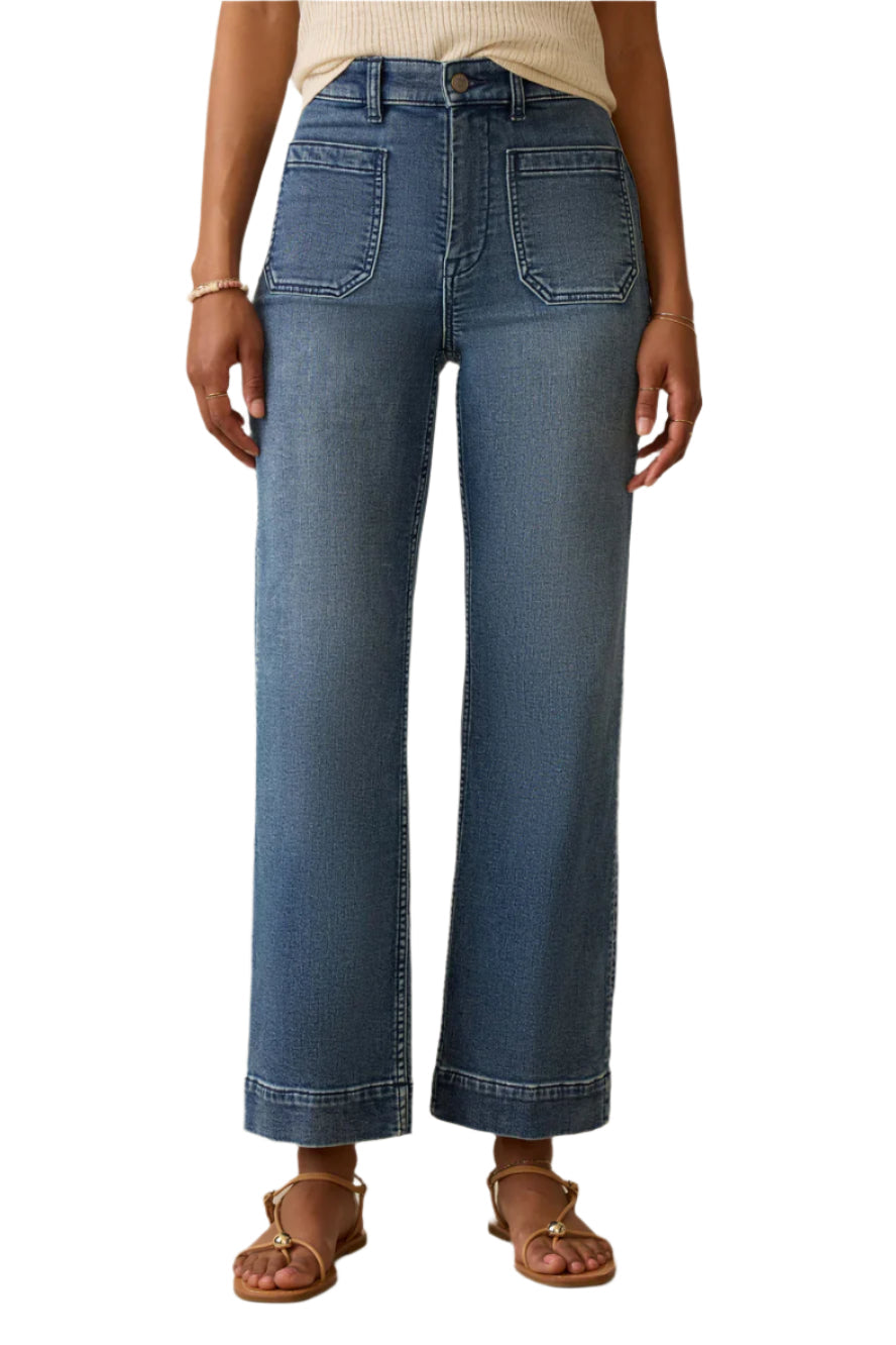 Stretch Terry Patch Pocket Ankle Pant Front - Ella Where She Shops