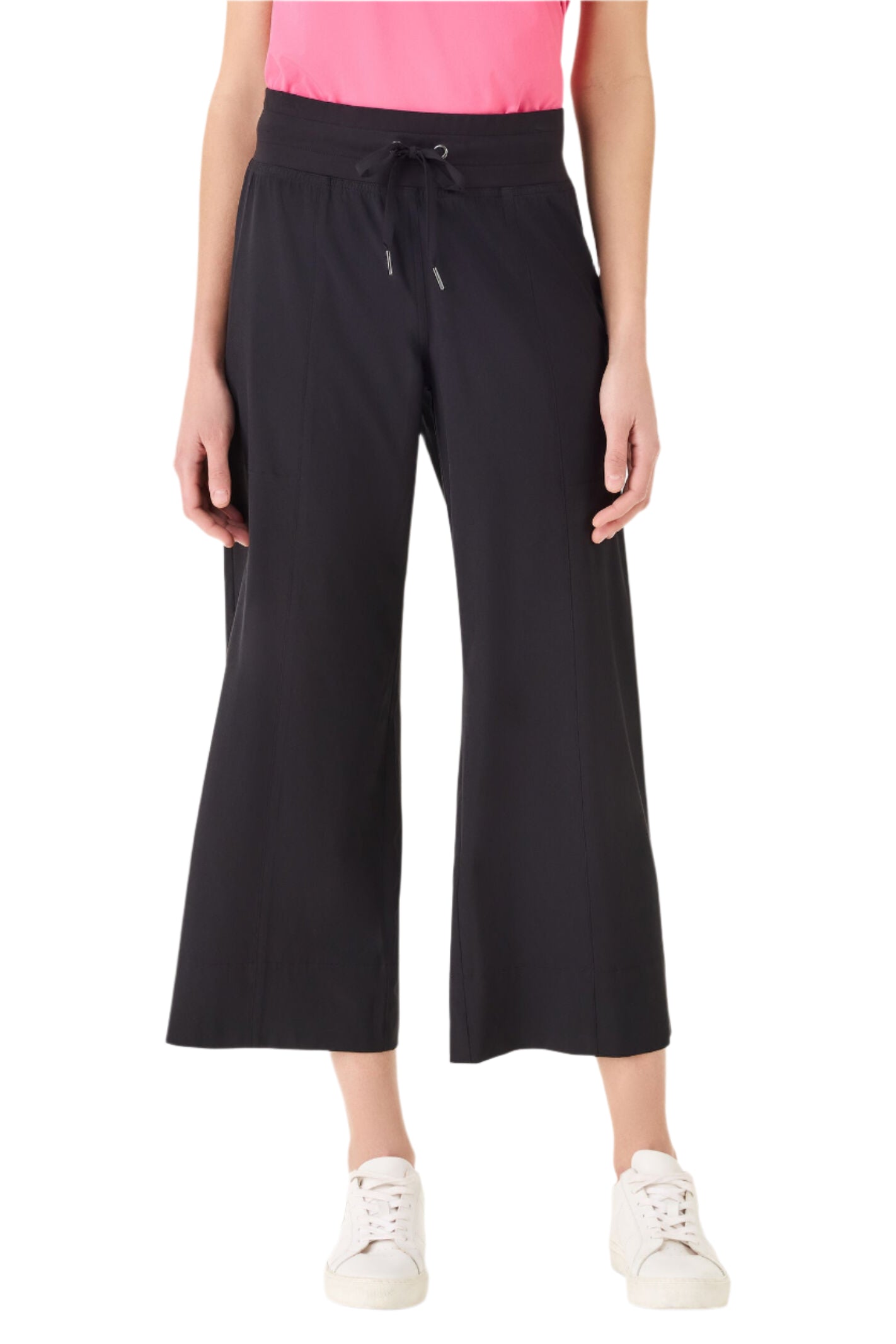 Tech Stretch Wide Leg Crop - Black Onyx - Ella Where She Shops