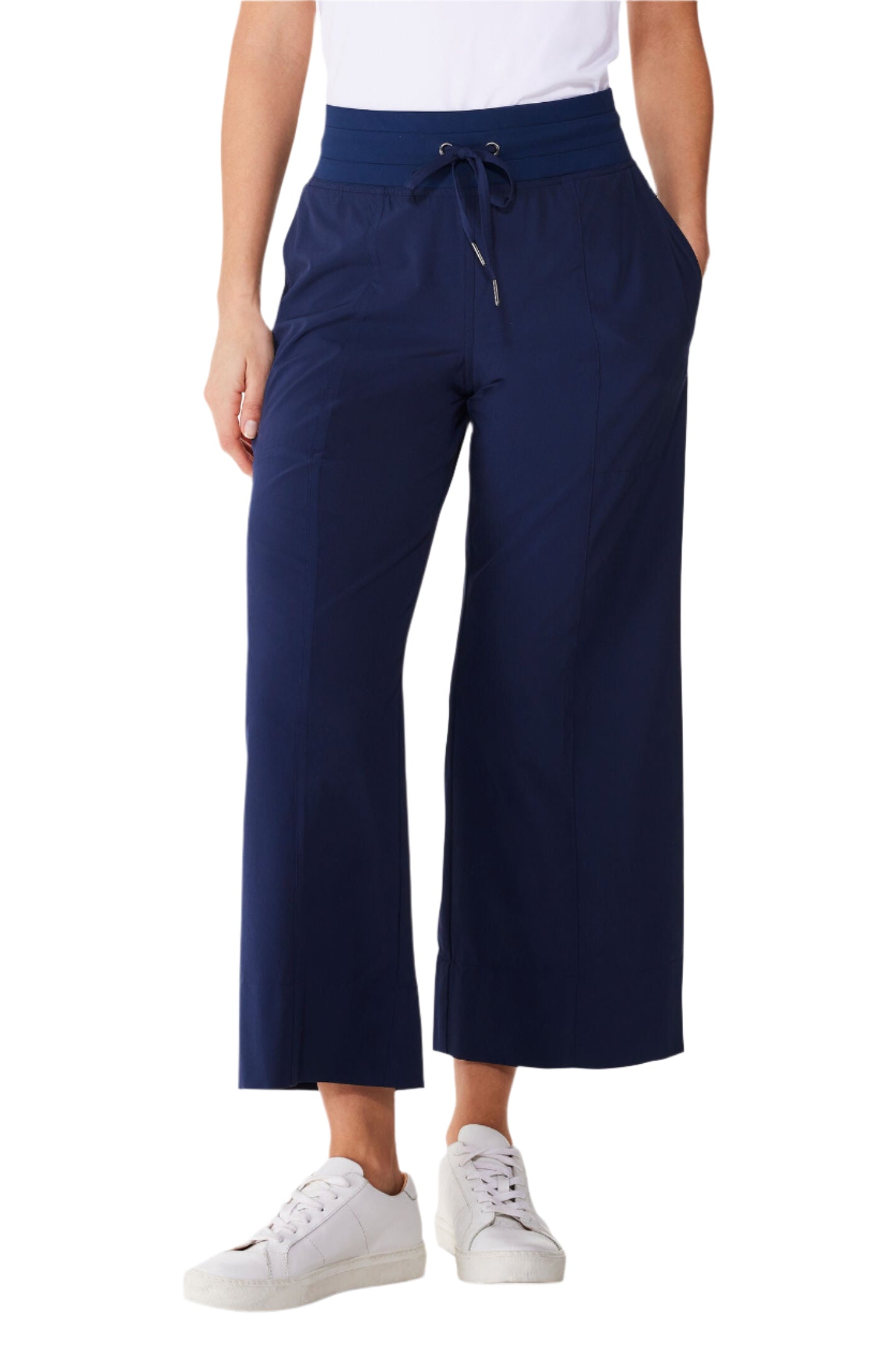 Tech Stretch Wide Leg Crop - Ink - Ella Where She Shops
