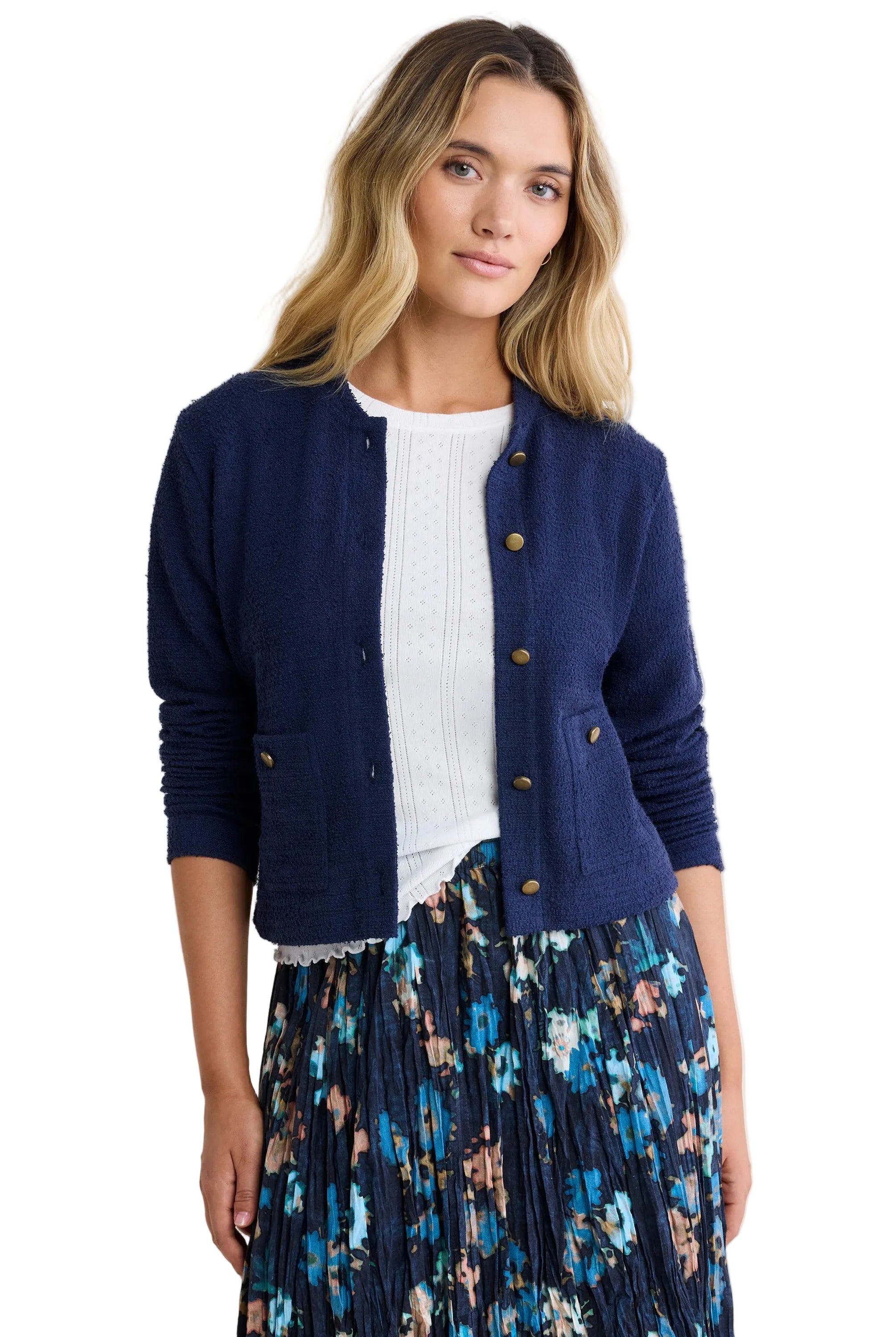 Textured Knit Bomber Jacket ella where she shops