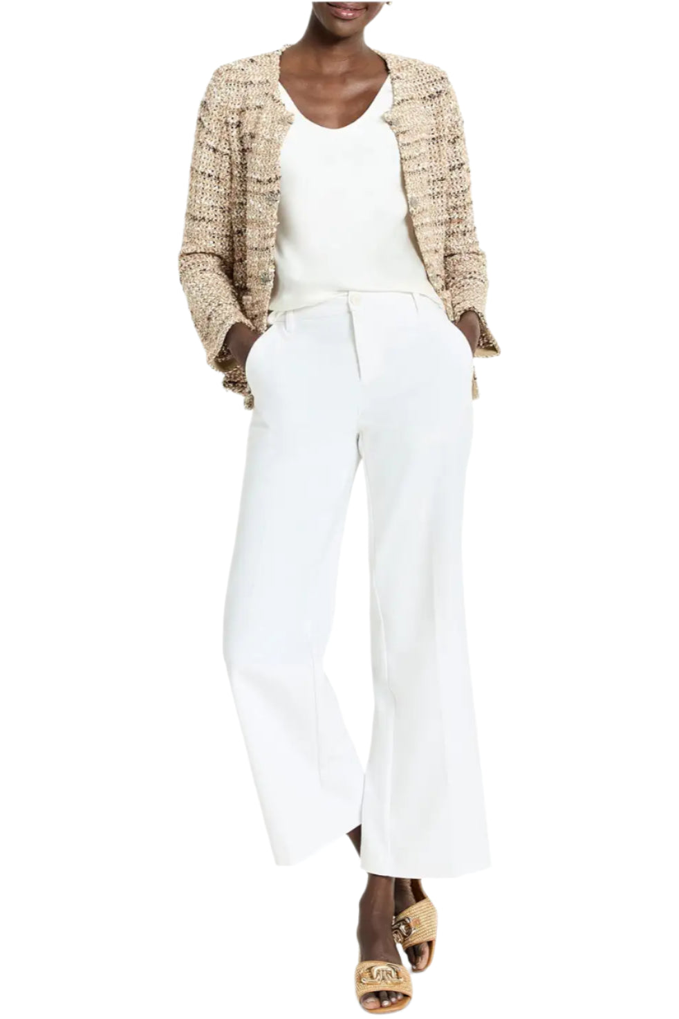 Tonal Mix Knit Jacket – On Model – Ella Where She Shops