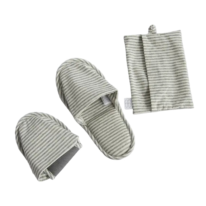 Travel Slippers With Pouch gray ella where she shops