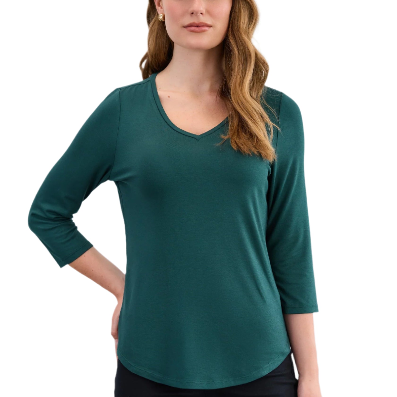 V-Neck Top – Spruce – Ella Where She Shops