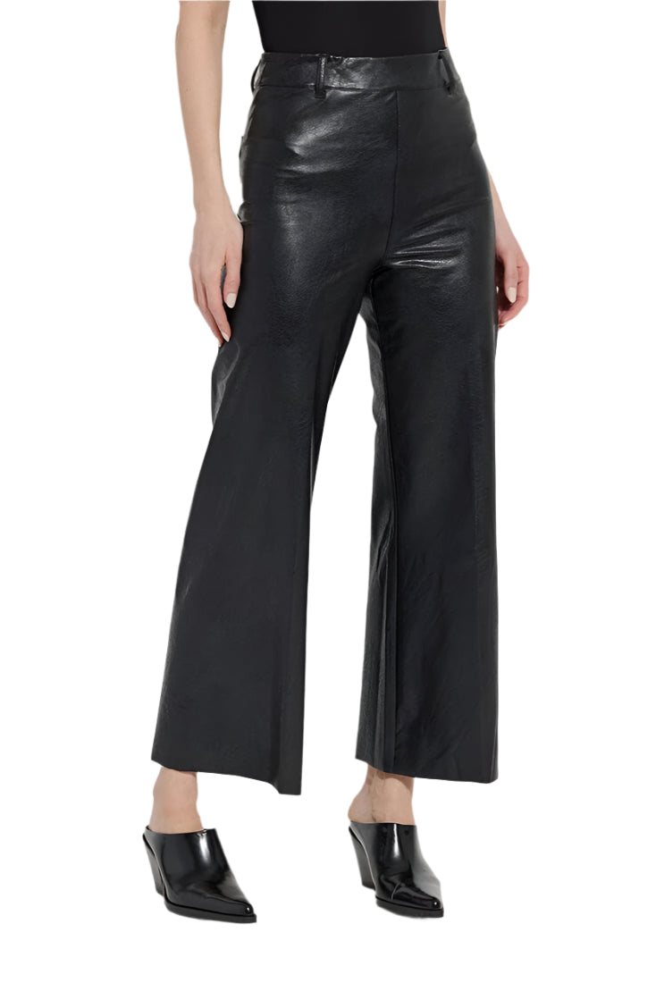 Vegan Leather Wide Leg – Black Front – Ella Where She Shops