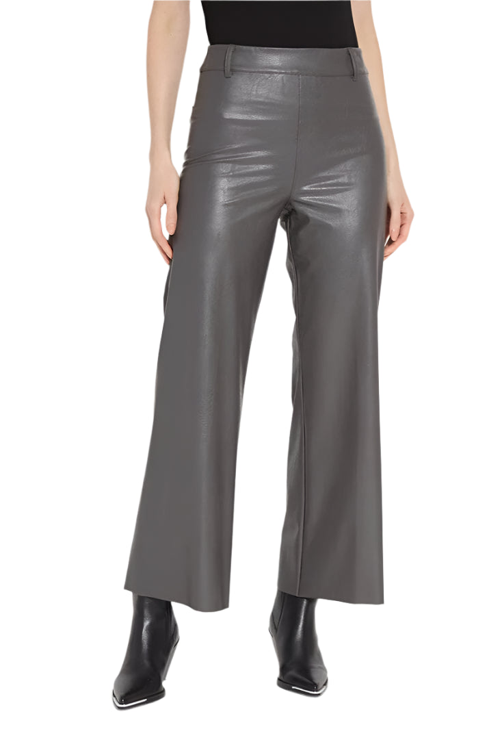 Vegan Leather Wide Leg – Grey Front – Ella Where She Shops
