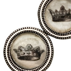 Vintage Crown Print Magnet Button Pin Set - Ella Where She Shops
