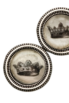 Vintage Crown Print Magnet Button Pin Set - Ella Where She Shops