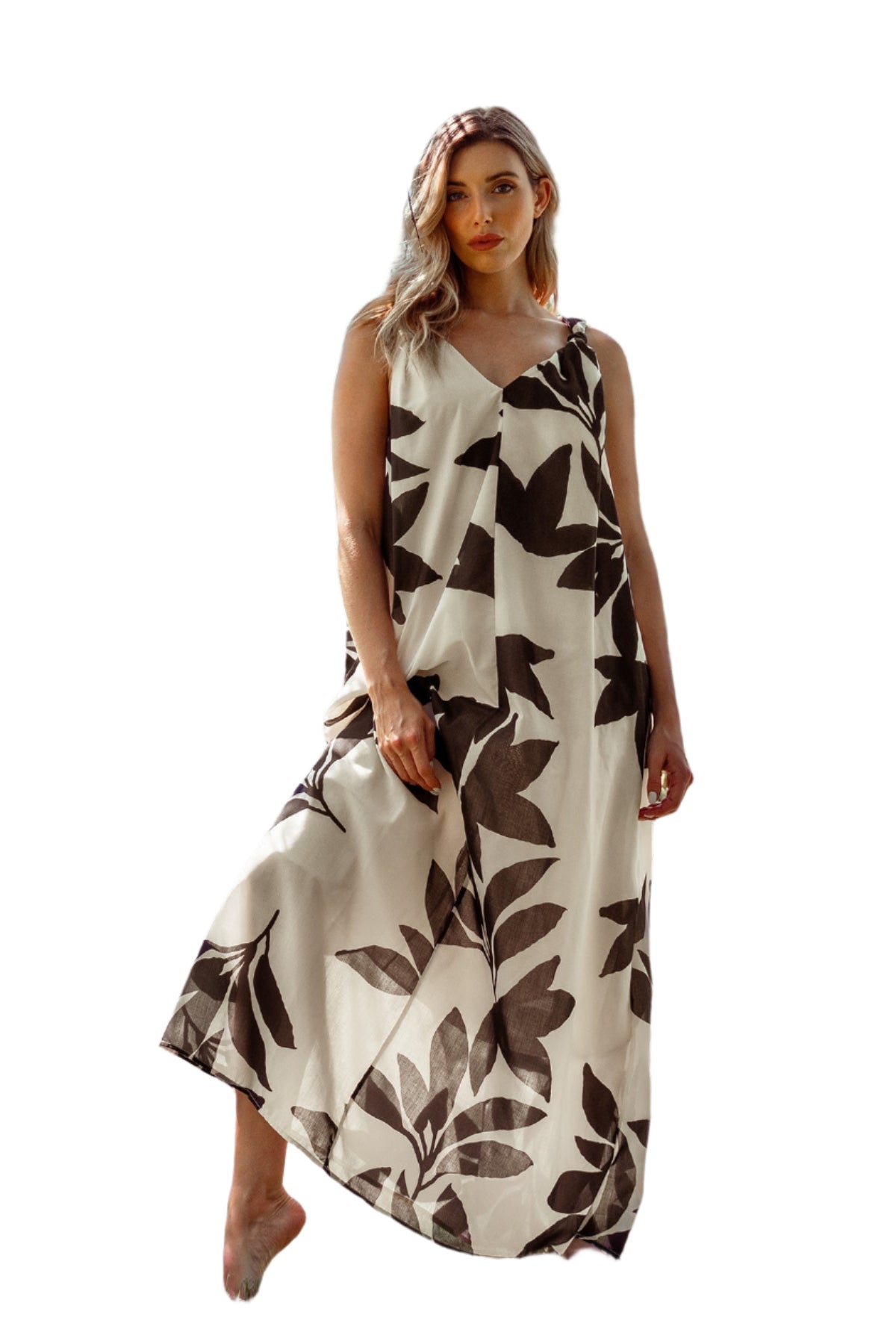White Bamboo Dress – Front – Ella Where She Shops