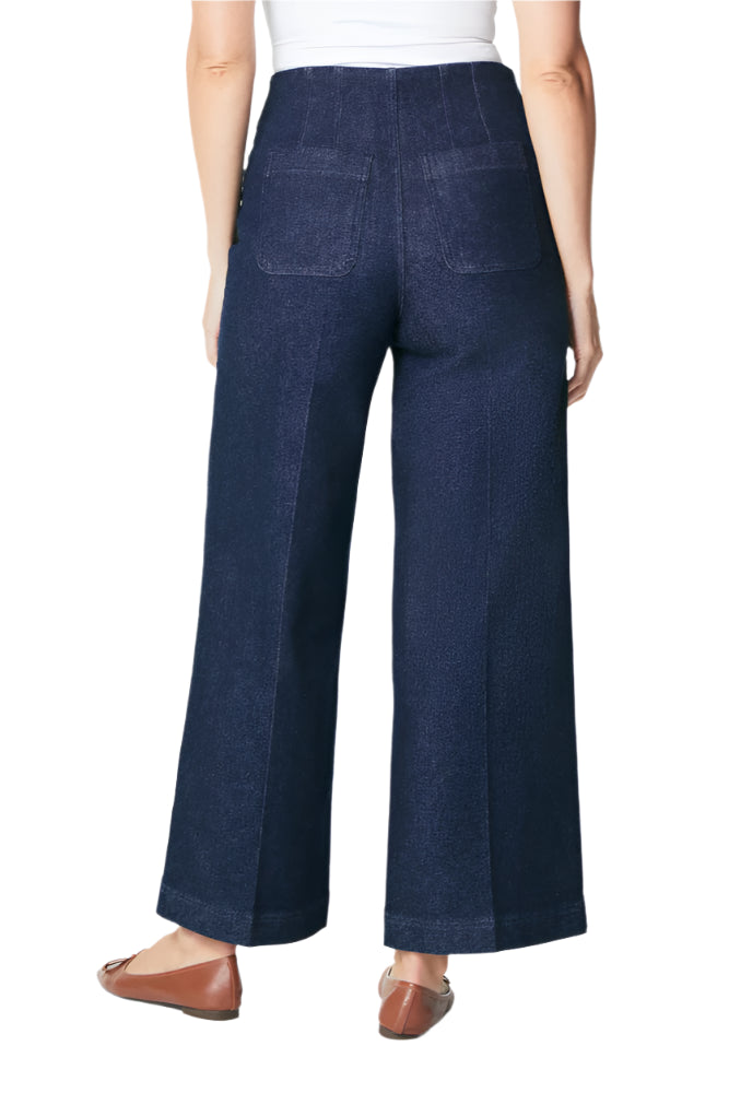 Zero Waistband Cropped Wide Leg Jeans - Back - Ella Where She Shops