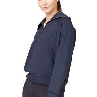 Spanx AirEssentials Half Zip in Classic Navy, front view