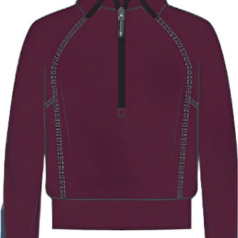 Spanx AirEssentials Half Zip in Plum Berry, front view