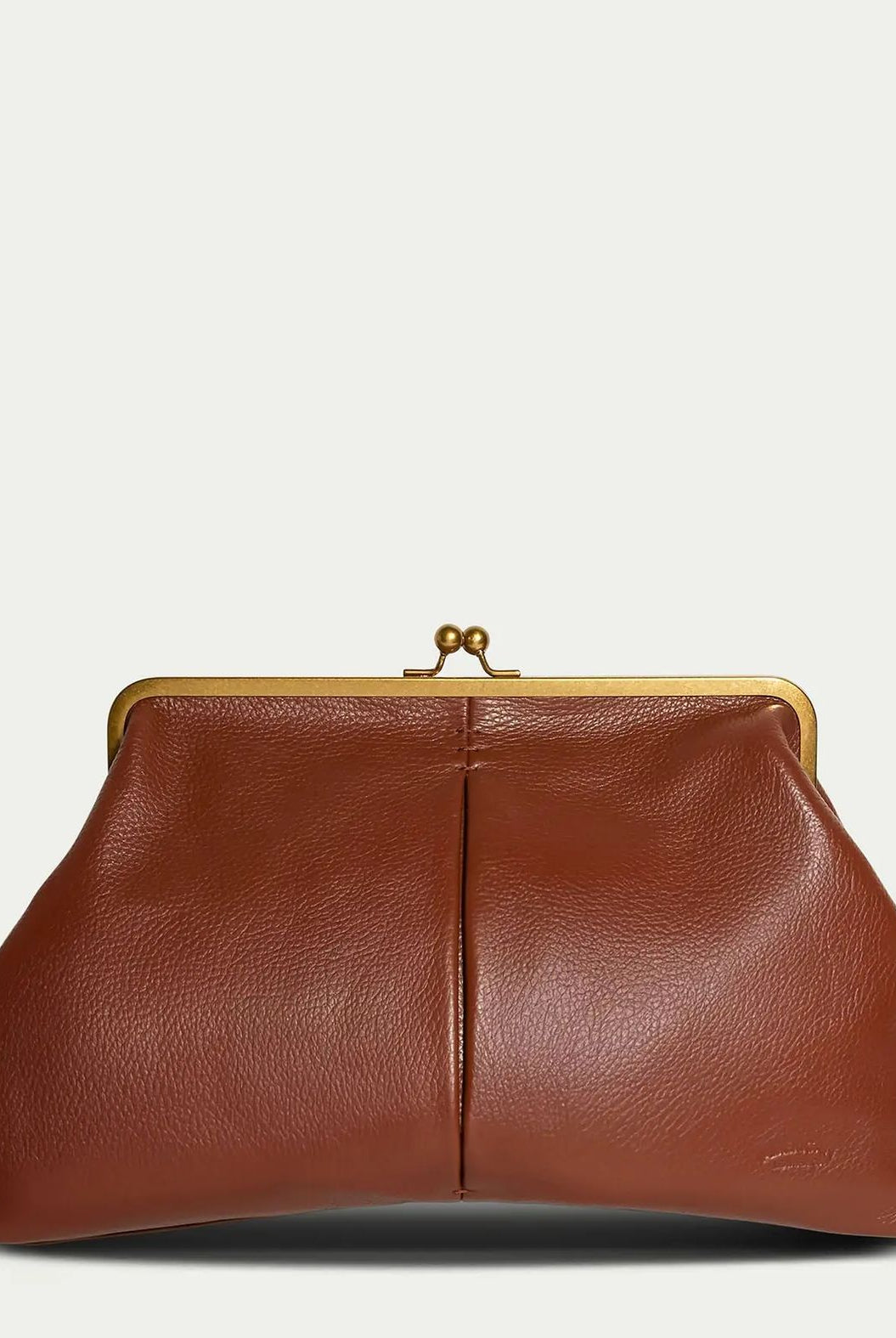 American Leather Co. Grace Oversized Clutch in Brandy — women's full-grain leather oversized clutch bag