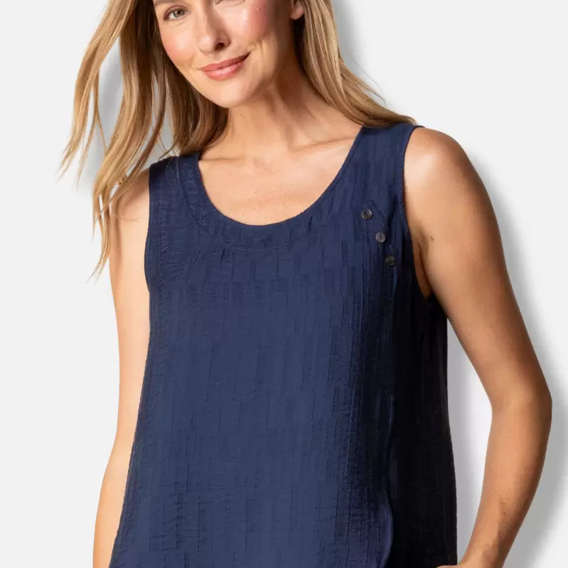 Jacquard Button Layer Tank